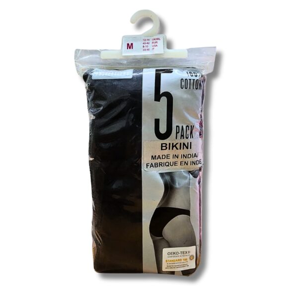 Wholesale Ladies’ Brief- 5-Pack, Black (Size: S-XL) ($2.75 each) - Image 3