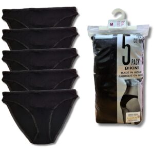 Wholesale Ladies’ Brief- 5-Pack, Black (Size_ S-XL) ($2.75 each)