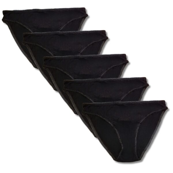 Wholesale Ladies’ Brief- 5-Pack, Black (Size: S-XL) ($2.75 each) - Image 2