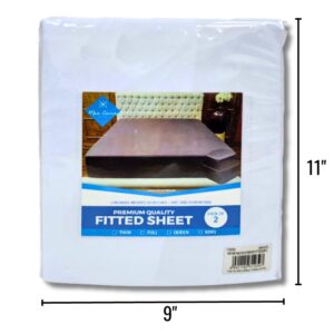 Wholesale Twin Fitted Sheet, White – 2-Pack ($5.00 Each)
