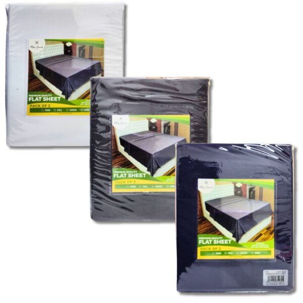 Wholesale Twin Sheet, Asst Colours – 2-Pack ($4.00 Each)