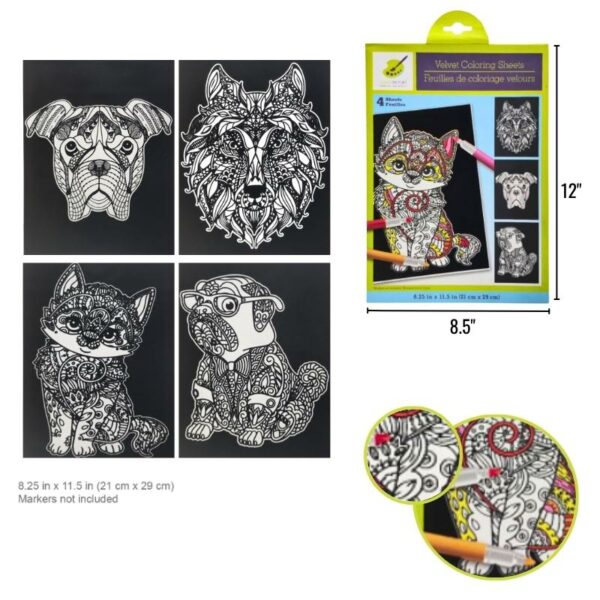 Wholesale Velvet Colouring Pages - Animals