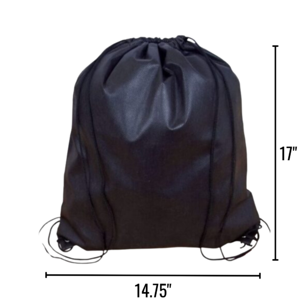 Wholesale Large Cinch Bag - Black (14.75” x 17”)