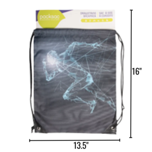 Wholesale Drawstring Cinch Bag - Track Design (13.5”x16”)