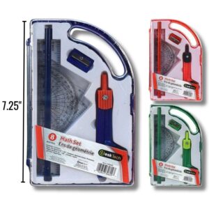 Wholesale 8-Piece Math Set in Plastic Case ($0.38 Each)