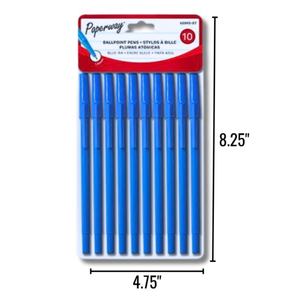 Wholesale Blue Ball Point Pen, 10-Pack ($0.20 Each)