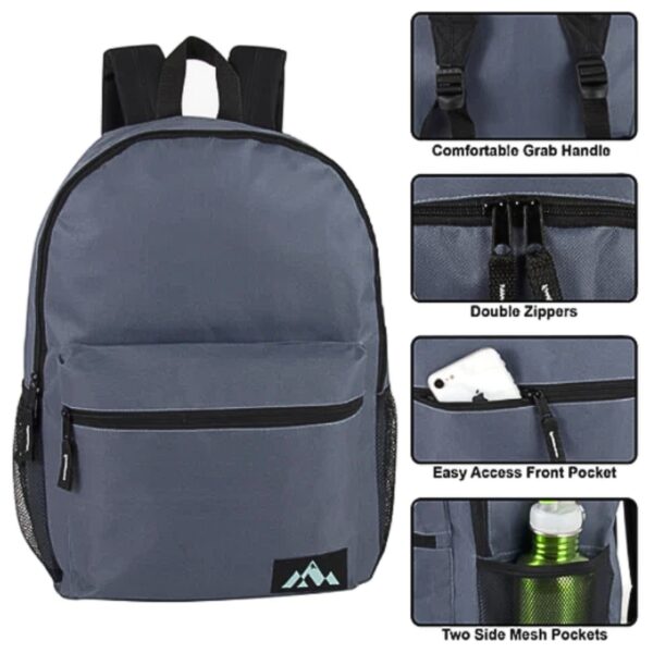 Wholesale Classic 18 Inch Front Pouch Backpack - Boys 5 Colors