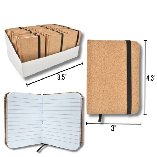 Wholesale Cork Notebook – Asst. Colours (Size_ 3″ X 4.3″)