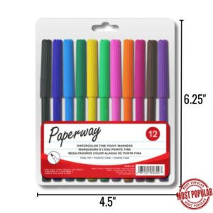 Wholesale Fine Tip Watercolour Markers, 12-Pack ($0.13 each)