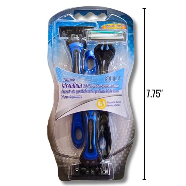 Wholesale Men’s Brand Name Bodico Triple-Blade Razors – 3 Pack ($0.92 each)