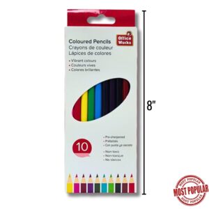 Wholesale Office Works Pencil Crayons, 10-Pack