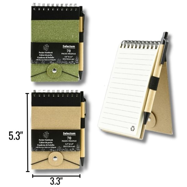 Wholesale Pocket Notebook w_ Pen – Asst. Colours (Size_ 5.3″ X 3.3″)