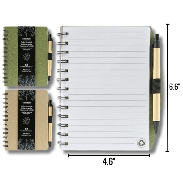 Wholesale Pocket Notebook w_ Pen – Asst. Colours (Size_ 6.6″ X 4.6″)