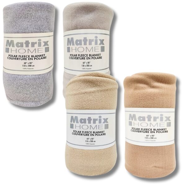 Wholesale Polar Fleece Blanket - Asst. Light Colours (60” x 80”) - Image 2