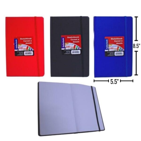 Wholesale Sketchbook_Notebook, Asst. Colours (Size_ 5.5 x 8.5)