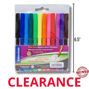 Wholesale Thin Tip Markers, 12-Pack ($0.13 each)