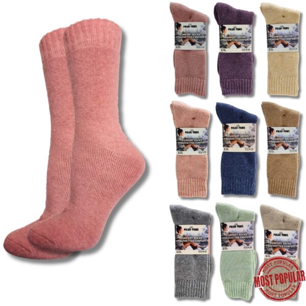 Wholesale Women’s Polar Fleece Socks – Asst Colours (Size: 9-11)