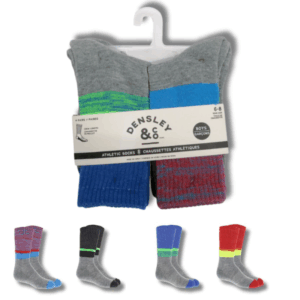 Wholesale Boys' Crew Socks, 4-Pack - Size: 6-8 ($2.00 Each)