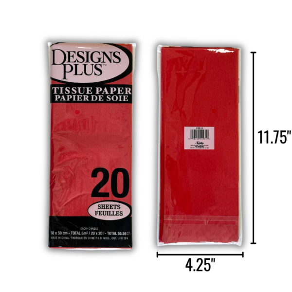 Wholesale Tissue Paper - Red, 20-Pack, 20" ($0.08 Each)