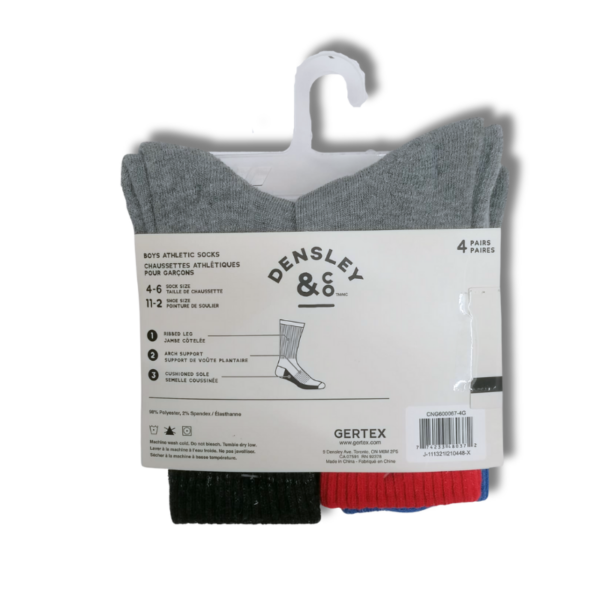 Wholesale Boys' Crew Socks, 4-Pack - Size: 4-6 ($2.00 Each) - Image 2