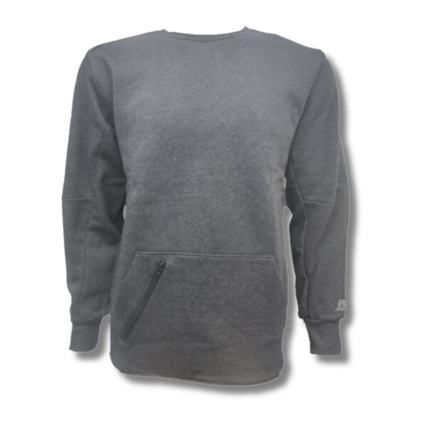 Wholesale Adult Crew Neck with Zipped Pockets, Charcoal