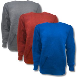 Wholesale Adult Crew Neck with Zipped Pockets, Fleece – Asst Colours (Size_ Medium)