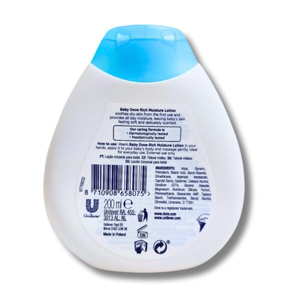 Wholesale Brand Name Dove Baby Body Lotion – Rich Moisture (200 ml)