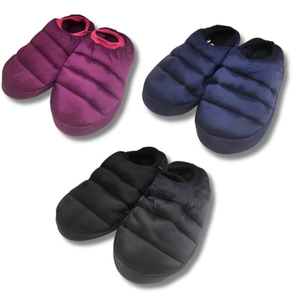 Wholesale Ladies’ Puffer Slippers – Asst Colours (Size S-XL)