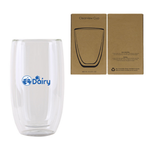 Custom Clearview Borosilicate Glass Cup 400 Ml. (13.5 Fl. Oz.)