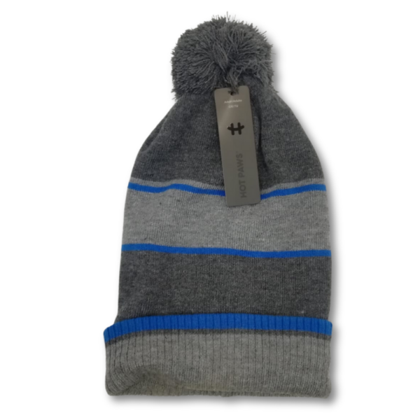 Wholesale Adult Brand Name Pom-Pom Toque/Beanie with Stripes - 3 Asst. Colours - Image 2