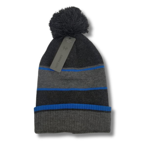 Wholesale Adult Brand Name Pom-Pom Toque/Beanie with Stripes - 3 Asst. Colours - Image 3