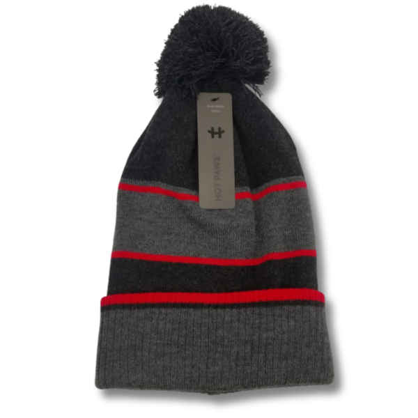 Wholesale Adult Brand Name Pom-Pom Toque/Beanie with Stripes - 3 Asst. Colours - Image 4