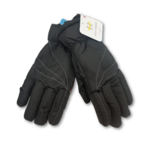 Wholesale Brand Name Ladies’ Ski Glove with Stripe- Black (S-L)