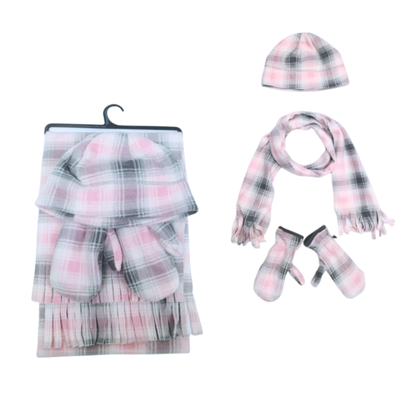 Wholesale Ladies/Teen Winter Set - Scarf, Hat & Mitten- Asst Plaids Colours - Image 8