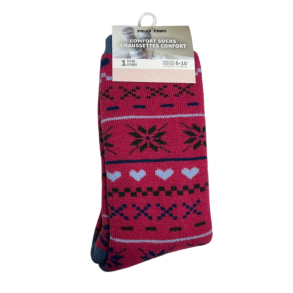 Ladies Patterned Thermal Socks - 9-11