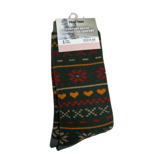 Ladies Patterned Thermal Socks - 9-11