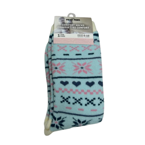 Ladies Patterned Thermal Socks - 9-11