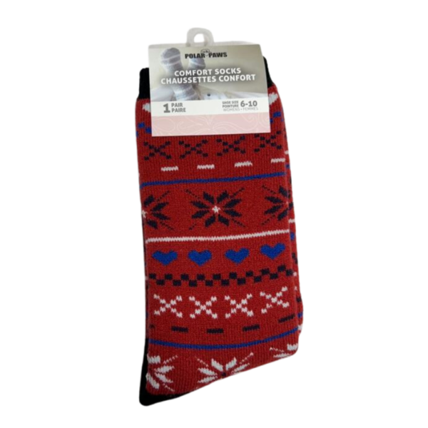 Ladies Patterned Thermal Socks - 9-11