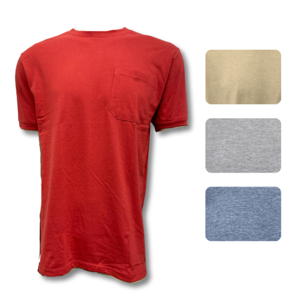 Wholesale Adult Pocket T-Shirt -Asst Colours (Size M)