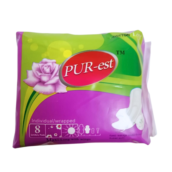 Wholesale PUR-est Maxi Long Pads with Wings - 8 Pack