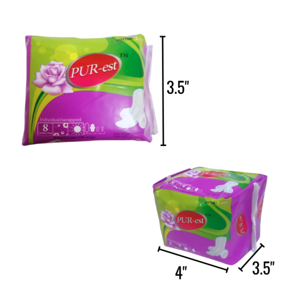 Wholesale PUR-est Maxi Long Pads with Wings - 8 Pack