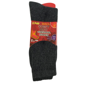 Wholesale Adult Thermal Socks Black 2-Pack Size 7-12 ($6.00 each)