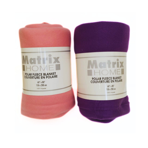 Wholesale Polar Fleece Blanket - Asst. Feminine Colours (60” x 80”)