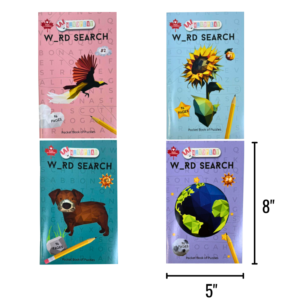 Wholesale Word Search  Pocket Size - 4 Assorted (8" x 5")