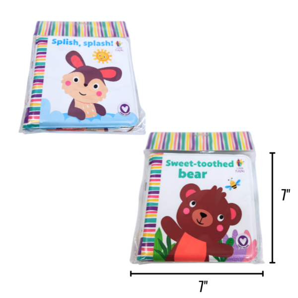 Wholesale Bath Story Book for Kids - 2 Asst.  (Size: 7"x7")