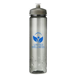 This Food Grade PET bottle features a distinct thin Euro body with a bubble design on bottom. Easily add ice cubes with the wide mouth design. They feature a matching colored leak-resistant push-pull lid. The PolySure™ Inspire Bottles come in a lustrous, high gloss finish, and will fit most auto cup holders.