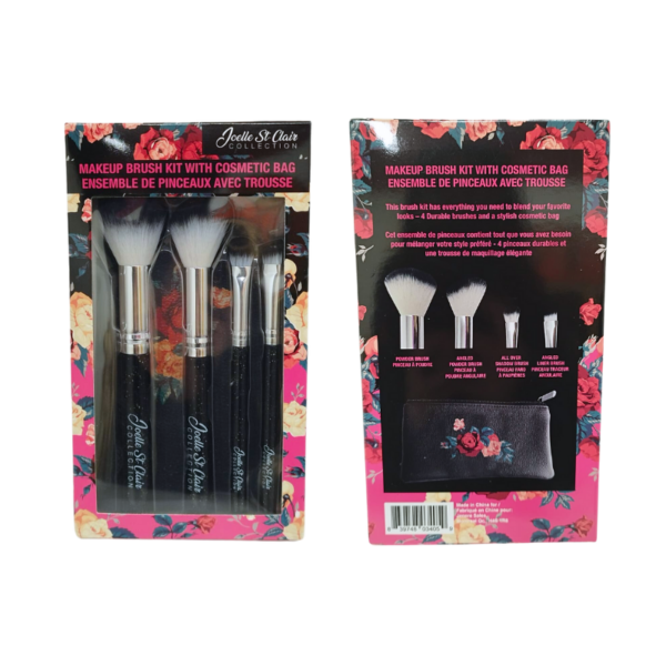 Wholesale Makeup Brush Set with Cosmetic Bag- 4 Pieces - Image 2