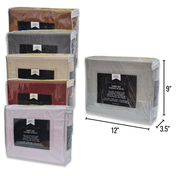Wholesale Queen Sheet, 4-Piece Set – Asst. Solid Colours