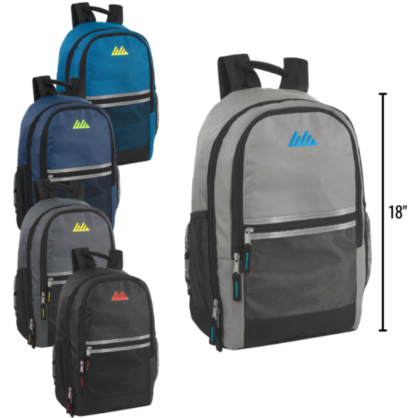 Wholesale 18" Reflective Backpack - 5 Asst. Colours