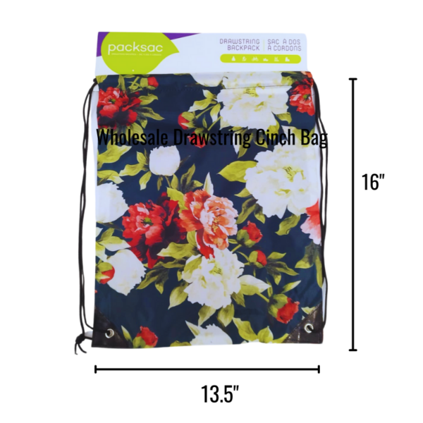 Wholesale Drawstring Cinch Bag - Assorted Designs (13.5”x16”) - Image 4